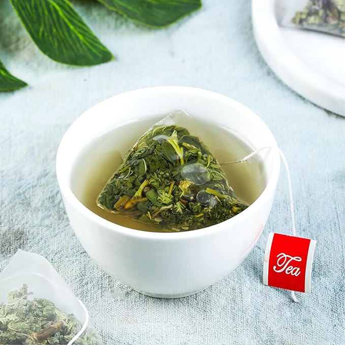 85g/3Oz Pure Mint Herbal Tea Bags, Peppermint & Spearmint, Loose leaf 50 Pyramid Teabags, Blended with Fresh Ingredients, Natural Herbal Tea, Gluten Free