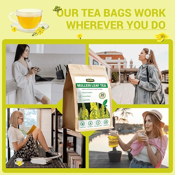 Mullein Leaf Herbal Tea - Caffeine Free, 20 Tea Bags