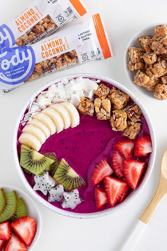 Fody Foods Snack Bars, Almond Coconut, 1.41 Oz (Pack of 12), 6g Protein, Low FODMAP, Gut & IBS Friendly, Vegan, Lactose Free, Non-GMO, Gluten Free