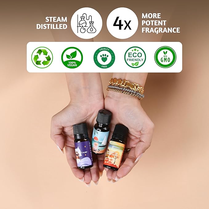 Folkulture Essential Oil for Diffuser for Home | Set of 6 Essential Oils for Candle Making | Fragrance Oils for Gifts for Her - Ocean Salt & Jasmine Oils for Relaxation and Aromatherapy