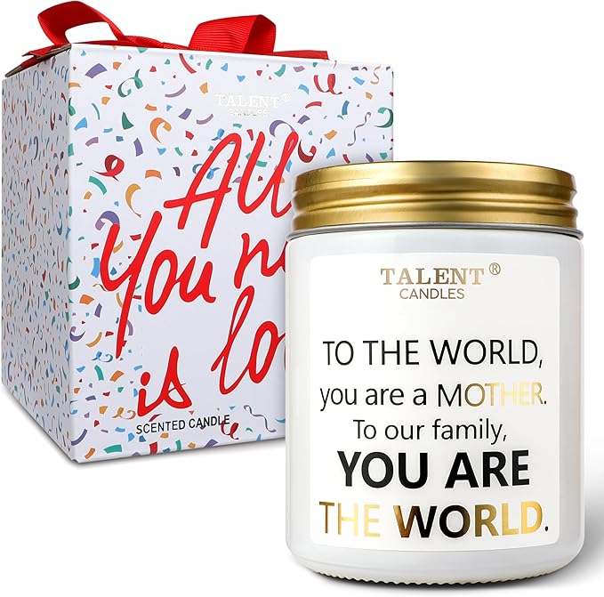 Gifts for Mom from Daughter Son Kids, Warm Night Scented Candle, 8.4oz, Jar, Modern, Gold, Mother's Day