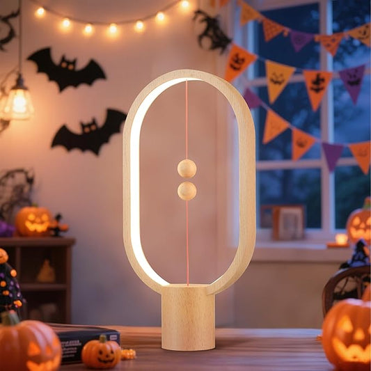 Heng Balance Light, USB Powered LED Table lamp, Creative, Magnetic Switch Night Light, dimmable Eye Protection Table lamp, Used for Gifts, Decoration Bedside, Dormitory and Office(Wood Grain)