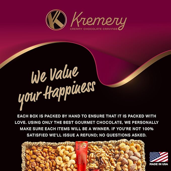 KREMERY Gourmet Nut Gift Basket - Diwali Sweets Hamper Mixed Nuts Gift Basket in Seagrass Tray with Ribbon (8 Assortments) Healthy Snack Care Package, Food Assortments