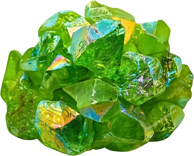 Amazing Gemstone Apple Aura Quartz Raw Crystals and Healing Stones, Natural Rocks for Meditation - DIY Raw Stones and Crystals, 2 Pieces