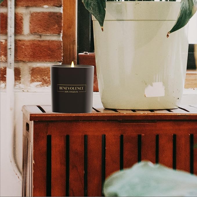 Benevolence LA Pine Scented Candle | Soy Candles, Black Candle for Home | Gifts for Women and Men | Home Fragrance | Aromatherapy | Bathroom Freshener | 8oz, 45 Hour Burn
