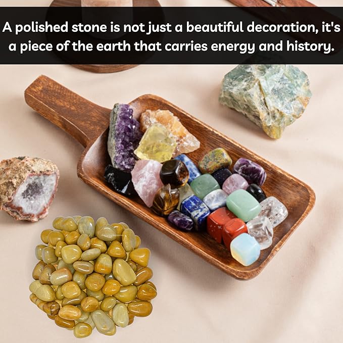 Amazing Gemstone Yellow Jasper Crystals and Healing Stones Tumbled - 1000+ Carats Yellow Jasper Stone, Natural Healing Stones for Energy Balance, Stress Relief - Polished Gems Rocks