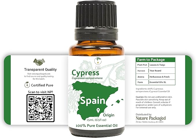 Cypress Essential Oil - Direct from Essential Oils SL in Mediterranean Spain - Aceite de Ciprés for Diffuser, 100% Pure Therapeutic Grade - Aromatheraphy, Skincare (2lbs)