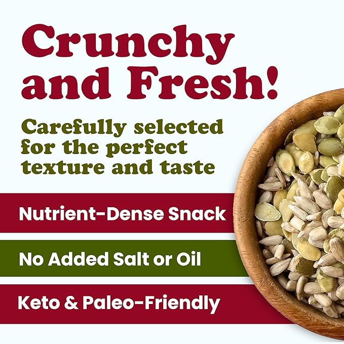 Food to Live Organic Sunflower and Pumpkin Seed Mix, 8 Ounces – Natural Snack, Rich in Protein, Perfect for Snacking, Baking and Salads, Raw, Vegan, Kosher, Bulk