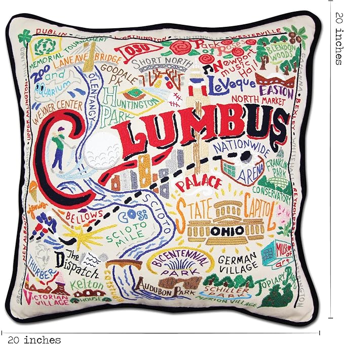 Catstudio Columbus Embroidered Decorative Throw Pillow