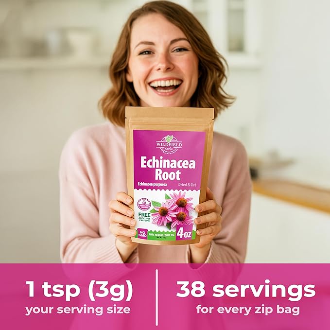 4 oz. Echinacea Root Herbal Tea (Crataegus L.) – 113g Dried Echinacea Root Tea Raíz de Equinácea