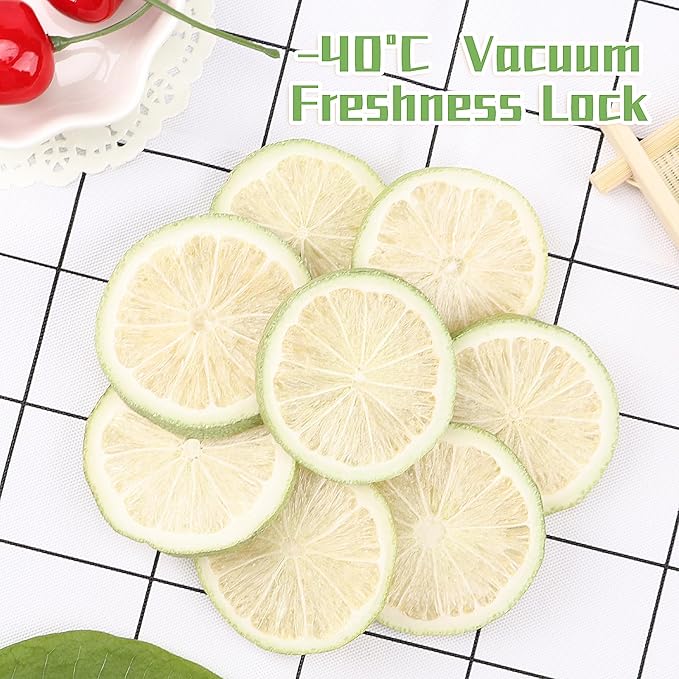 Haomly Freeze Dried Lime Slices,3.17oz(90g),Dehydrated Limes for Cocktails,Tea, Snacking, Baking, Smoothies, Garnishing, and Desserts,100% Natural Dehydrated Limes