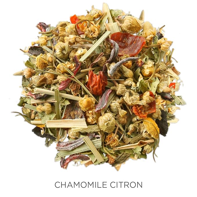 Tea Forte Chamomile Citron Premium Organic Loose Leaf Caffeine-Free Herbal Tea Blend Canister, Makes 35-50 Cups