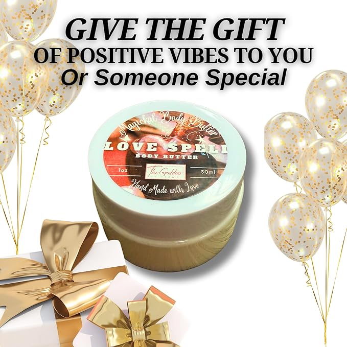 Love Spell Body Butter – Sensual Natural Moisturizer with Shea Butter, Vitamin E & Sunflower Oil | Aromatherapy Skincare for Soft, Radiant Skin, Self-Love & Attract Love Rituals