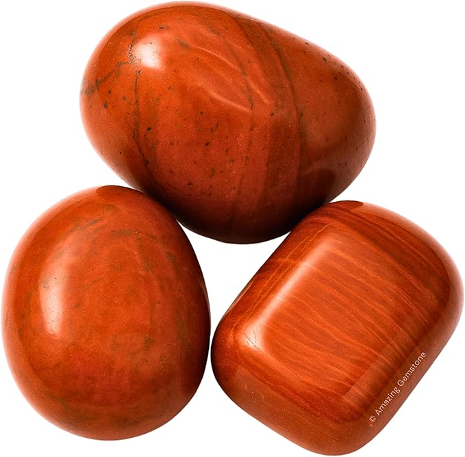 Amazing Gemstone Red Jasper Crystals and Healing Stones Tumbled - 1000+ Carats Red Jasper Stone, Natural Healing Stones for Energy Balance, Stress Relief - Premium Polished Gems Rocks for Meditation