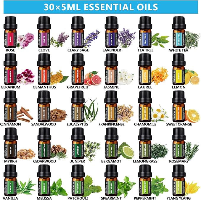 SACATR Aroma Diffiser with Essential Oils Set, 550 ML Essential Oil Diffuser with Remote, Ultrasonic Technology Aromatherapy Diffusers Auto Shut-Off for Office, Home