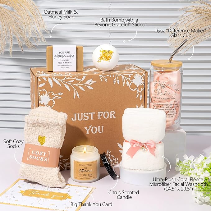 Employee Appreciation Gifts, Appreciation Gift for Coworkers, Thank You Gifts for Women, Difference Maker Gift for Coworkers Teacher Mentor Friends Leaders w 16oz Difference Maker Glass