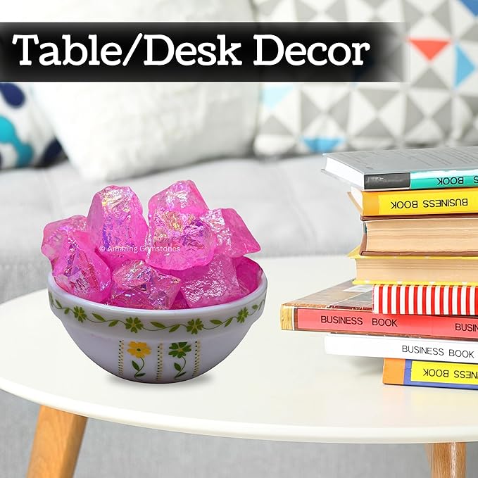 Amazing Gemstone 2 Pieces Rose Aura Quartz Raw Crystals and Healing Stones, Natural Rocks for Meditation and DIY Raw Stones and Crystals