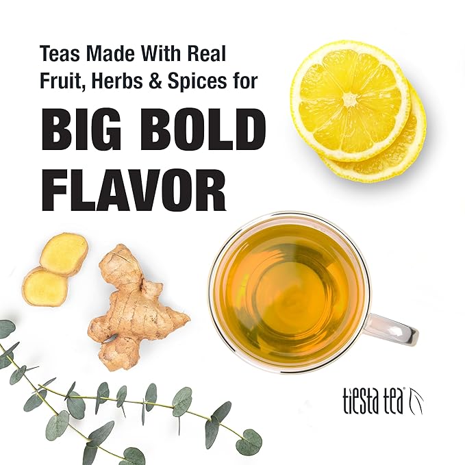 Tiesta Tea - Meyer Lemon Zest, Loose Leaf, Zesty Lemon Herbal Tea, Premium Caffeine Free Blend, Make Hot or Iced & Brews Up to 200 Cups, 16 oz Resealable Bulk Pouch