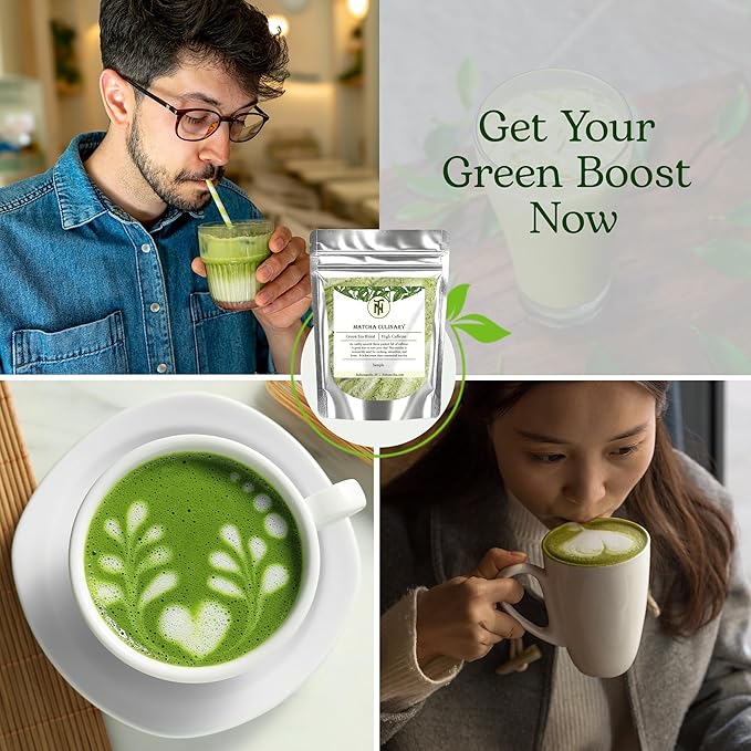 Nelson's Tea Organic Matcha Powder – Premium Culinary Grade Green Tea for Lattes, Smoothies & Cooking – Versatile, Antioxidant-Rich Powder Ideal for Healthy Recipes, Baking & Beverages – (Sample 1 Oz)