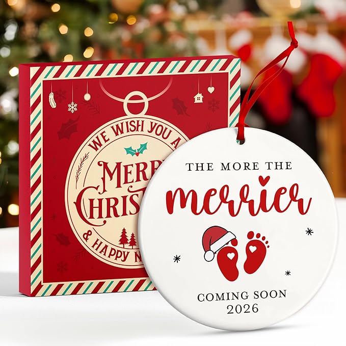 Pregnancy Gifts for Expecting Mom - Unique Baby Announcement Ornament for Gender Reveal, Perfect for New Dad and Mom, Memorable for New Parent, Pregnant Women, mom to be