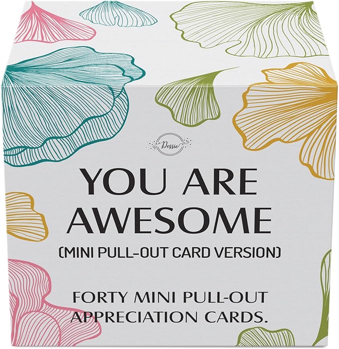 Dessie 40 Unique You Are Awesome Mini Floral Encouragement Cards w/Inspirational Messages 2.5" x2.5. Employee Appreciation Gifts. Teacher Appreciation in Bulk. Positive Affirmation Cards