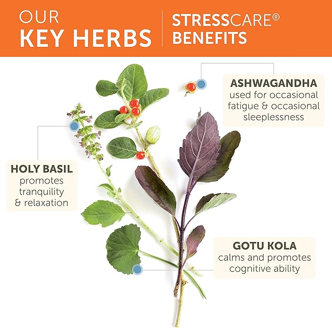 Himalaya StressCare, 30 Day Supply - Herbal Adrenal Support for Calming Relaxation, Stress Relief, Energy Support and Occasional Sleeplessness - Vegan, Non-GMO, Gluten Free, 120 Capsules