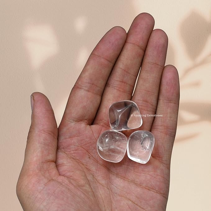 Amazing Gemstone Clear Quartz Crystals and Healing Stones Tumbled - 1000+ Carats Clear Quartz Stone, Natural Healing Stones for Energy Balance, Stress Relief, Polished Gems Rocks
