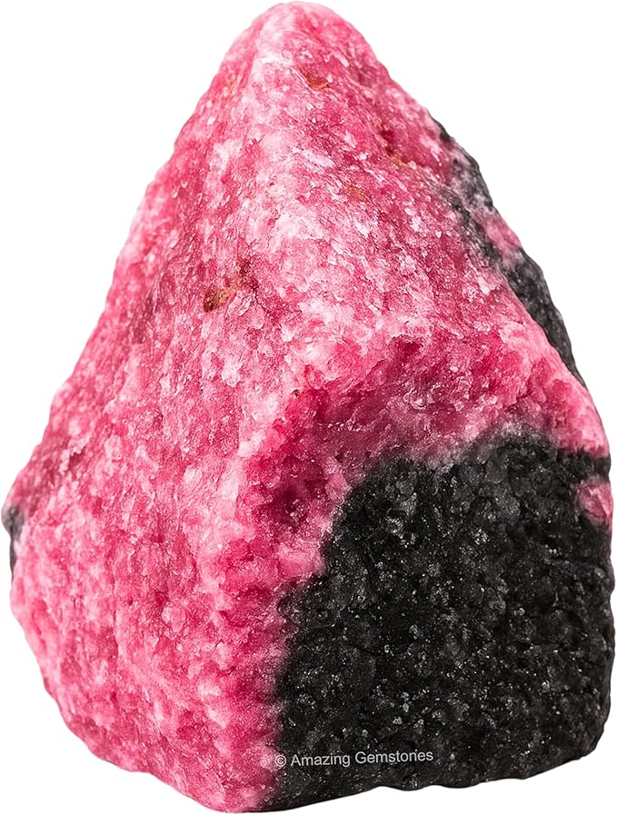 Amazing Gemstone 2 Pieces Rhodonite Raw Crystals and Healing Stones, Natural Rocks for Tumbling and DIY Raw Stones and Crystals