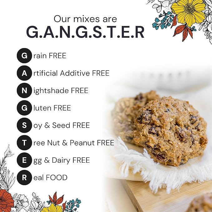eat G.A.N.G.S.T.E.R. Foatmeal Cookie Mix - Allergy-Friendly Baking Mix, No Dairy, Nuts, Gluten, Dairy - Grain-Free Oatmeal Alternative - For Paleo & AIP Diets, Bake Cookies, Fruit Crumbles & Bars