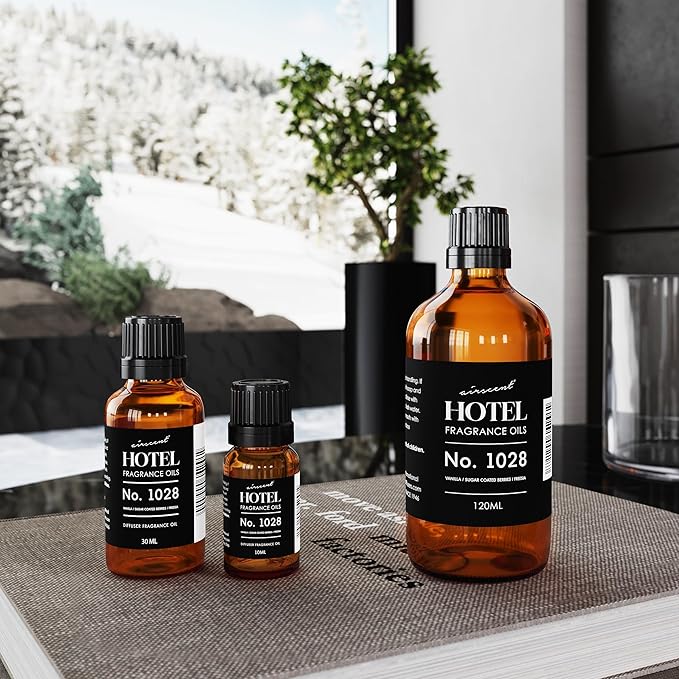 AirScent Hotel Diffuser Oil No. 1028 Inspired by The Seamless Hotel Scent - Premium Fragrance Oil for Ultrasonic and Waterless Diffusers and Crafting - 30 mL, 1 fl oz Glass Bottle with Dropper