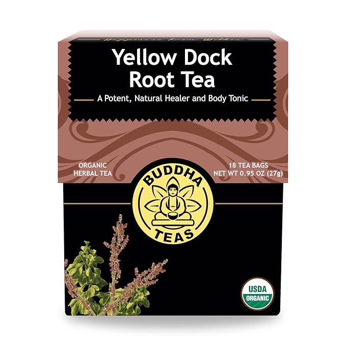 Buddha Teas Organic Yellow Dock Root Tea - OU Kosher, USDA Organic, CCOF, 18 Bleach-Free Tea Bags