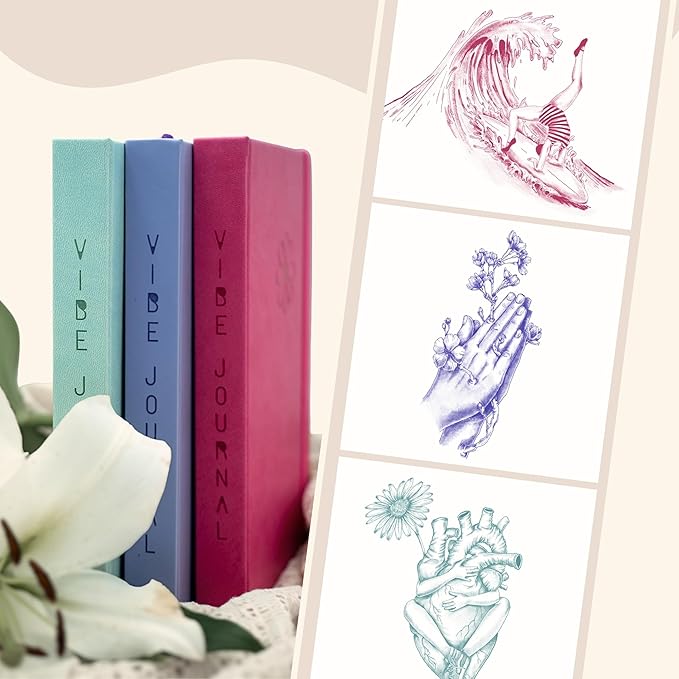 Her Vibe Journal | 13-Week Guided Mindfulness Journal for Women | Fresh Daily Prompts, Activities & Inspiration | Elegant Design & Illustrations | Nurture Self-Love & Wellness | A5 | Gift Box Included