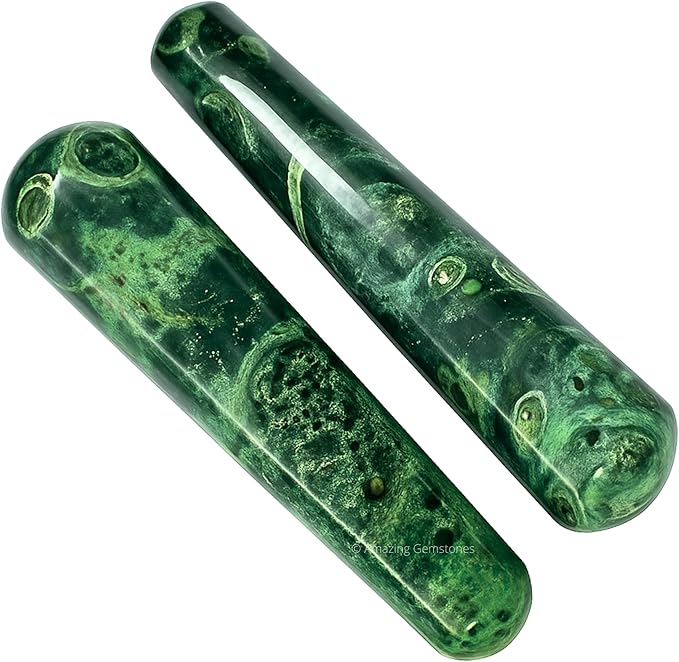 Amazing Gemstone Kambaba Jasper Crystal Wand Massage Stick - Pelvic Wand Gua Sha for Adults - Crystals and Healing Stones Massage Wands for Adults Gifts (Smooth)