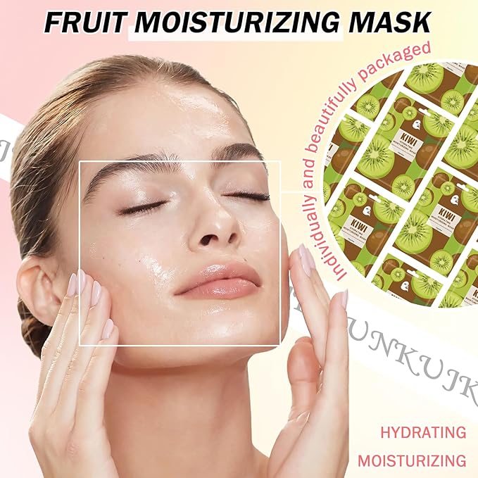 10PCS Hydrating Facial Sheet Mask,Moisturizing Face Masks Skincare Gift Set,Long Lasting Face Mask Skin Care & Facial Mask Kit for All Skin Types 06