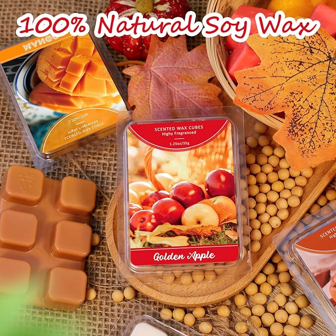 STRN Wax Melts Premium Soy Wax Cubes, Long-Lasting Highly Scented Essential Oils Fragrances Wax Cubes for Warmers Plant Based All Natural Soy Wax Melts - 12 Pack