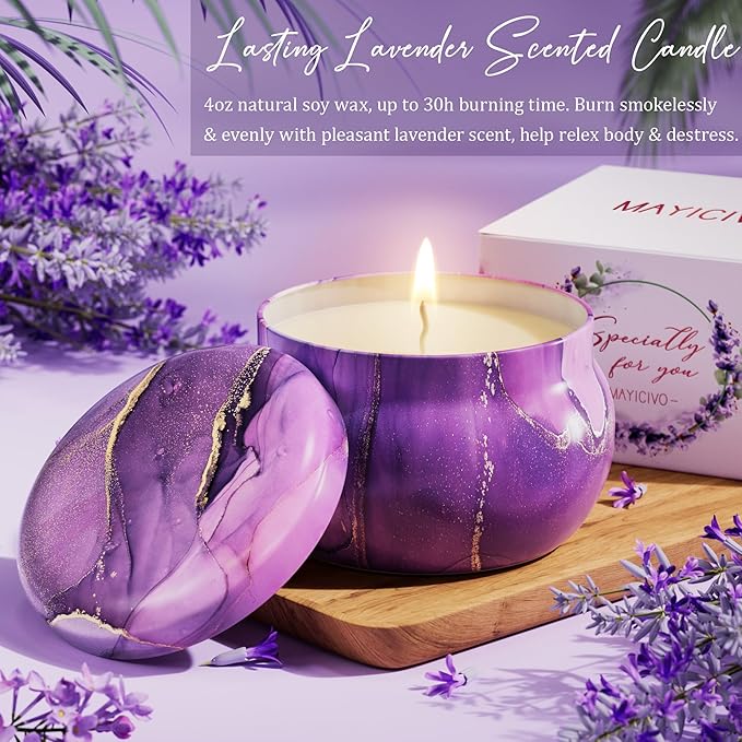 Birthday Gifts for Women Friendship, Lavender Relaxing Spa Gifts Basket for Women Self Care Gifts, Thank You Gifts Bath Set Mothers Day Gifts for Mom Her Sister Wife Friend Grandma Nurse Teacher Aunt