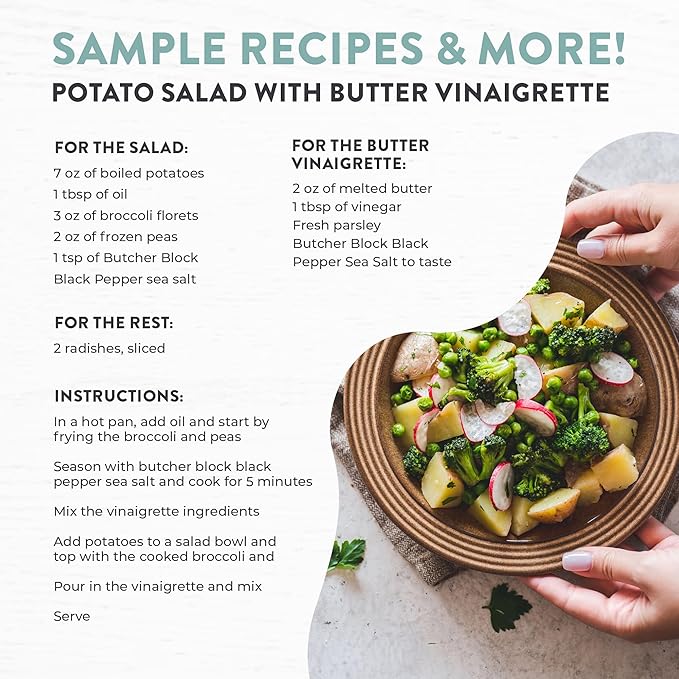 FLORIDA PURE Black Pepper Sea Salt - 80+ Mineral Sea Salt, Natural, Unrefined, Non Iodized - for Baking, Cooking, Seasoning & Enhancing Taste - Rich Taste Flaky Sea Salt (4.5 oz Jar)