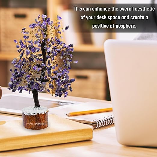 Amazing Gemstone Crystals and Healing Stones Birthday Gifts for Women - Amethyst Crystal Tree of Life Home Decor Stocking Stuffers, Bookshelf, Room, Meditation Gift for Dad, Unique Birthday Gifts