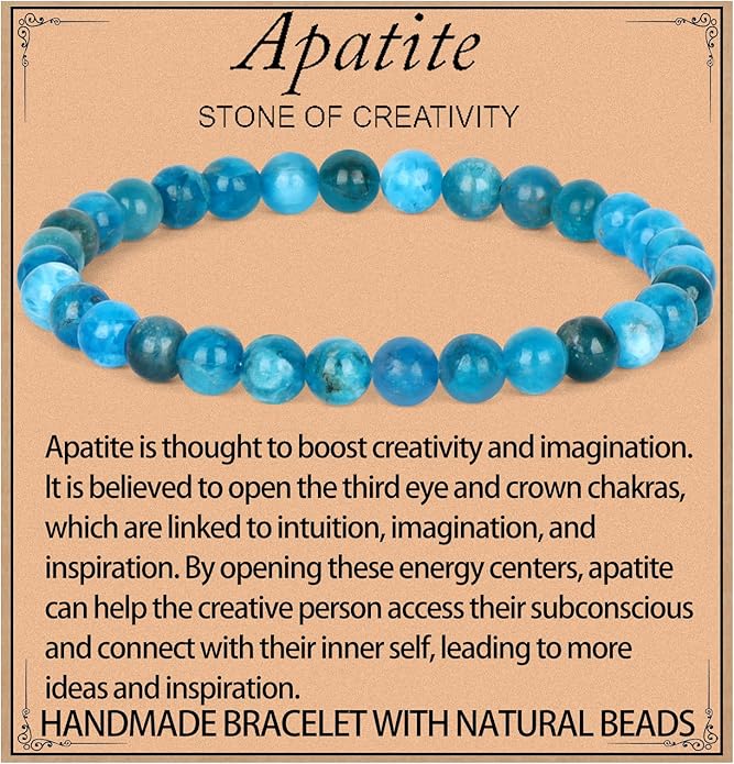 LPBeads Handmade Natural Gemstone Stretch Elastic Bracelet Healing Crystal Round Stone Beads Jewelry Gifts for Women Men