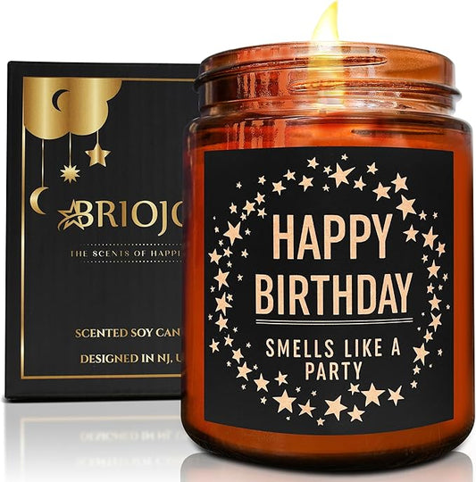 Funny Happy Birthday Gifts for Best Friend Women Men - Birthday Party Candle - Bday Presents for Mom Wife Sister Girlfriend Daughter Coworker - Relaxing Vanilla Ice Cream Soy Candle for Her