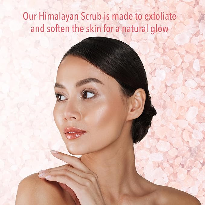 Pink Himalayan Salt Body Scrub (Pack of 2), Deep Cleansing & Moisturizing scrubber For Women, Exfoliating Scrub for Soft Skincare, Removes Dead Skin Cells, Natural Face, Foot, Hands Exfoliation