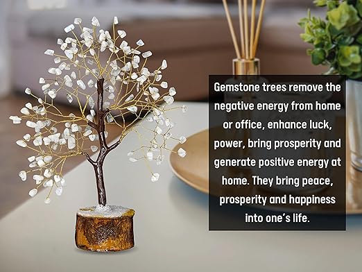 Amazing Gemstone Crystals and Healing Stones Birthday Gifts for Women - White Moonstone Tree of Life Home Decor Stocking Stuffers, Bookshelf, Room Meditation Gift Unique Birthday Gifts