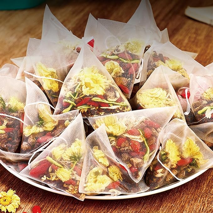 Chrysanthemum Cassia Seed & Burdock Goji Berry Tea, Kidneys & Liver Health Tea Bags, Liver Cleanse & Detox Chinese Herbal Tea, Vegan, Sugar-Free & Caffeine-Free (250g/10g x25pcs)