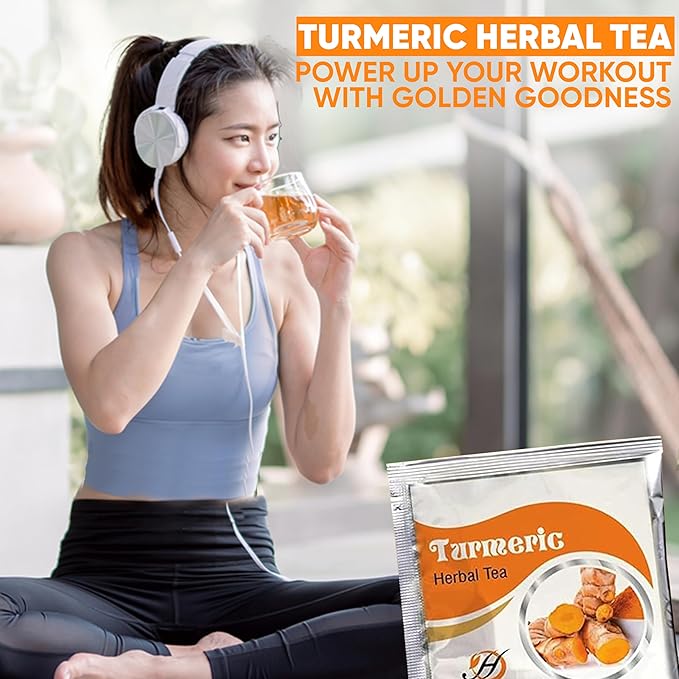 HERBOGANIC Turmeric Herbal Tea - Digestion Support and Immune Boost | Refreshing and Delicious Blend | Natural Ingredients | 20 Tea Bags
