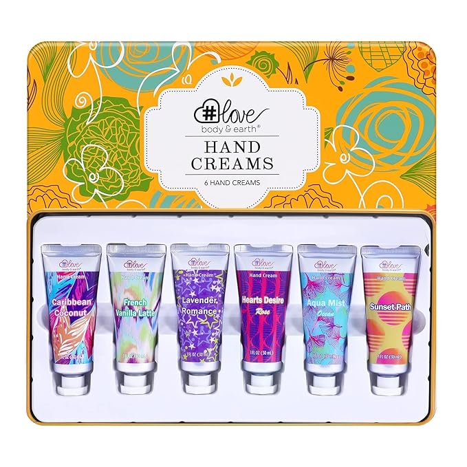 BODY & EARTH # LOVE Hand Cream Hand Lotion Gifts Set for Women, 6-Pack of Hand Cream Travel Size Hand Lotion for Nourishing Dry Hands, Birthday Christmas Gifts for Women