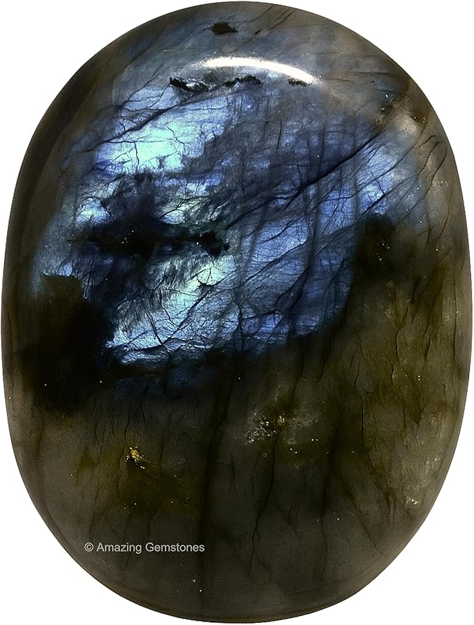 Amazing Gemstone Labradorite Crystals, Healing Stones - Large Palm Stone Crystals Piedra for Good Luck, Balanced Positive Energy, Meditation - Unique Stocking Stuffers, Birthday Gifts for Women, Men