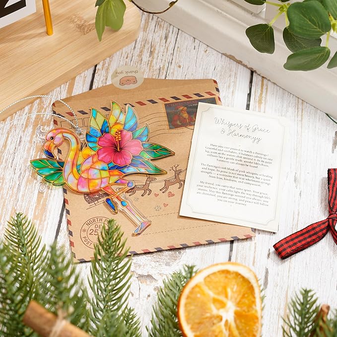 Funny Flamingo Christmas Ornament 2025 – Cute Tropical Holiday Flamingo Tree Decoration - Merry Christmas Flamingo Ornament for Family - Friends - Beach House or Coastal Christmas Decor