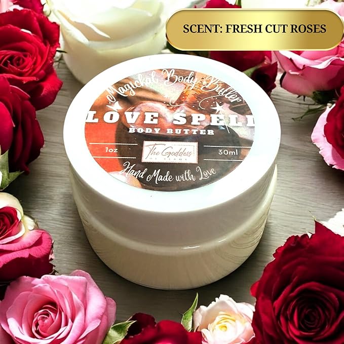 Love Spell Body Butter – Sensual Natural Moisturizer with Shea Butter, Vitamin E & Sunflower Oil | Aromatherapy Skincare for Soft, Radiant Skin, Self-Love & Attract Love Rituals