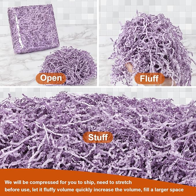 Darfukei Shredded Paper For Gift Baskets, Crinkle Paper Filler 1/2LB (8 oz) for easter basket grass, Crinkle Cut Paper Shred For Birthdays, Weddings,Boxes Bags, Anniversaries, Gift Wrapping