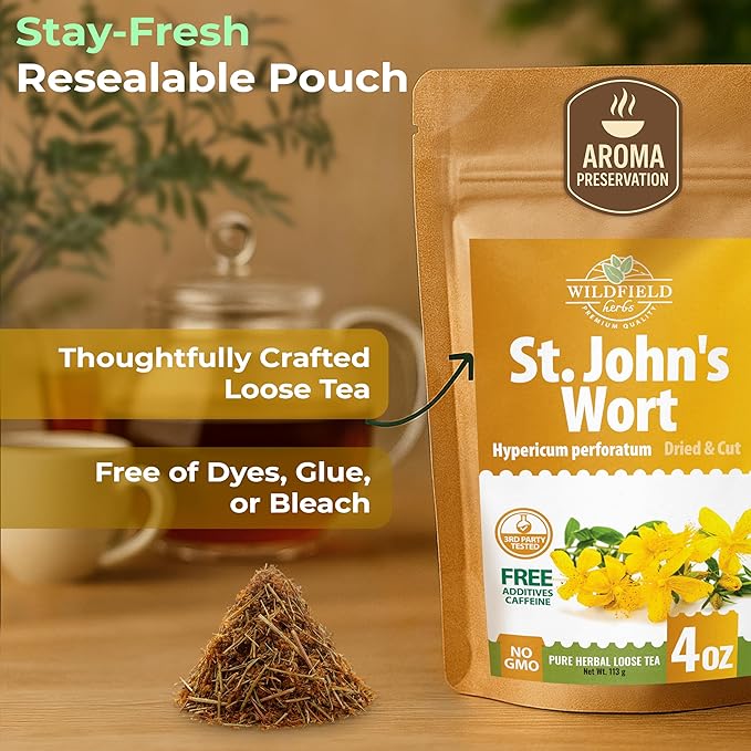 4 oz. St Johns Wort Herb Herbal Tea (Hypericum) - 113g Hierba De San Juan Herb Tea